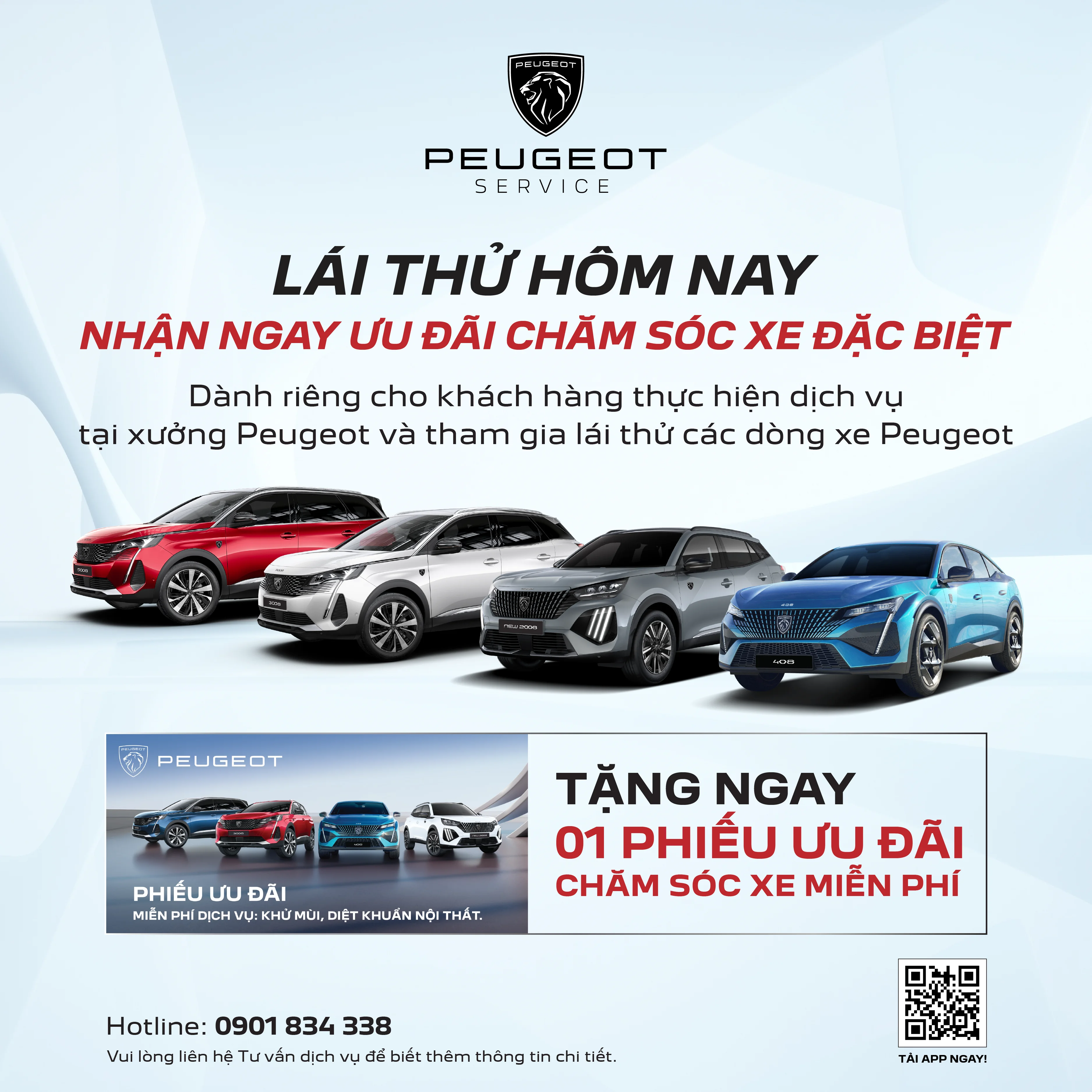 LÁI THỬ HÔM NAY - NHẬN NGAY ƯU ĐÃI CHĂM SÓC XE ĐẶC BIỆT